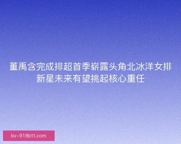 董禹含完成排超首季崭露头角北冰洋女排新星未来有望挑起核心重任 董禹含完成排超首季崭露头角北冰洋女排新星未来有望挑起核心重任